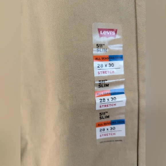 NWT Levi's Men's 511 Slim Stretch Pants Size 28x30 - Picture 3 of 7